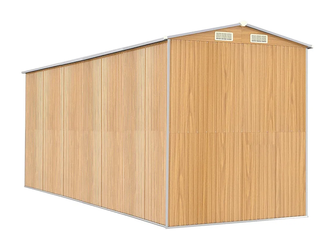 Garden Furniture -  Tuinschuur 192x523x223 cm gegalvaniseerd staal lichtbruin
