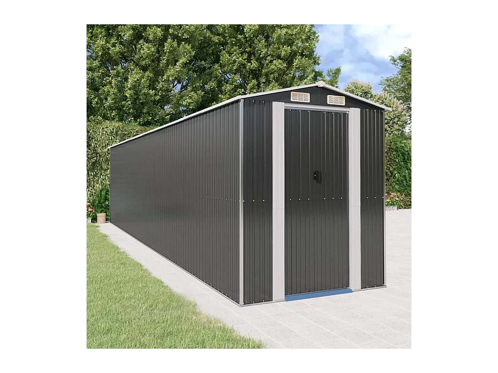 Garden Furniture -  Abri de jardin Anthracite 192x855x223 cm Acier galvanisé