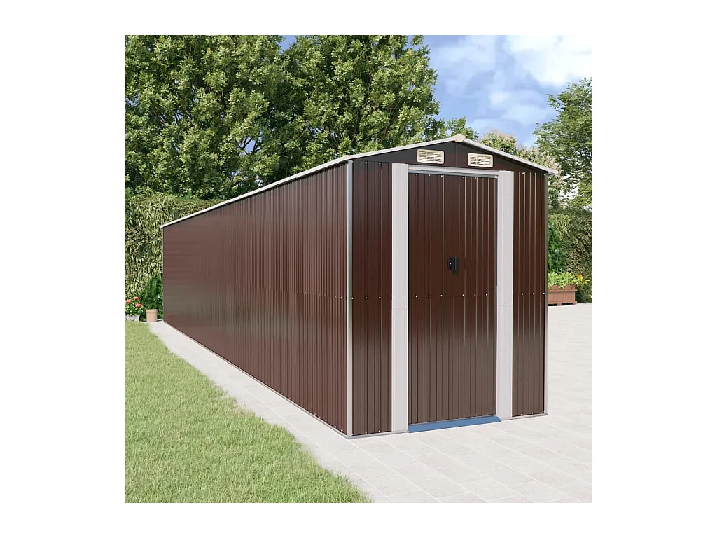 Garden Furniture -  Abri de jardin Marron foncé 192x1021x223 cm Acier galvanisé
