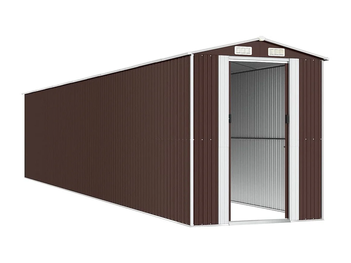Garden Furniture -  Tuinschuur 192x1021x223 cm gegalvaniseerd staal donkerbruin