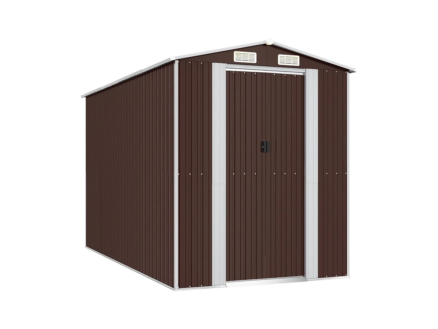 Garden Furniture -  Abri de jardin Marron foncé 192x357x223 cm Acier galvanisé