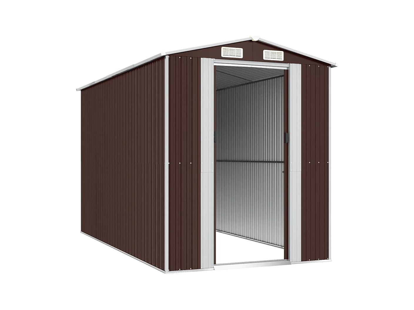 Garden Furniture -  Abri de jardin Marron foncé 192x357x223 cm Acier galvanisé