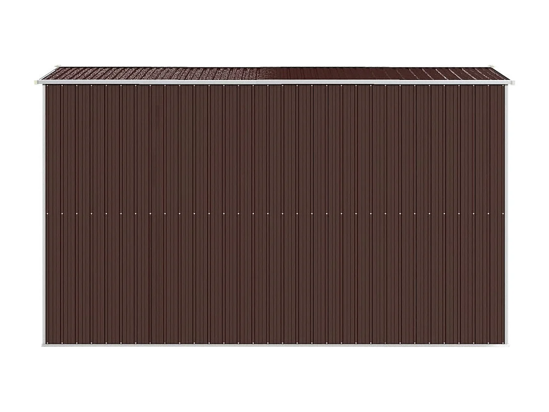Garden Furniture -  Cobertizo jardín acero galvanizado marrón oscuro 192x357x223 cm