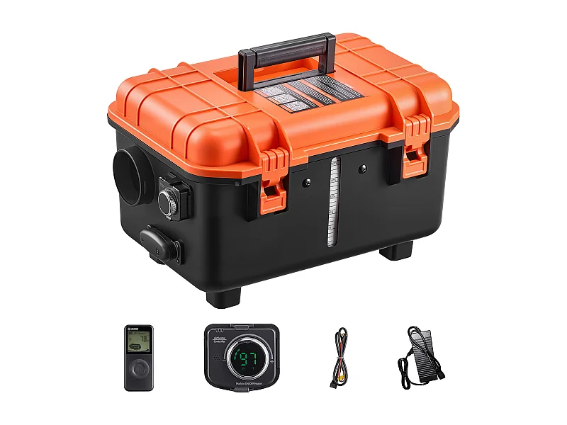 Grzejnik Diesla SucceBuy 8 kW DC 12 V/24 V, Grzejnik Powietrza Diesla do Postoju, All-in-One Przenośny, z Pilotem i Ekranem LCD, Zbiornik 4 L