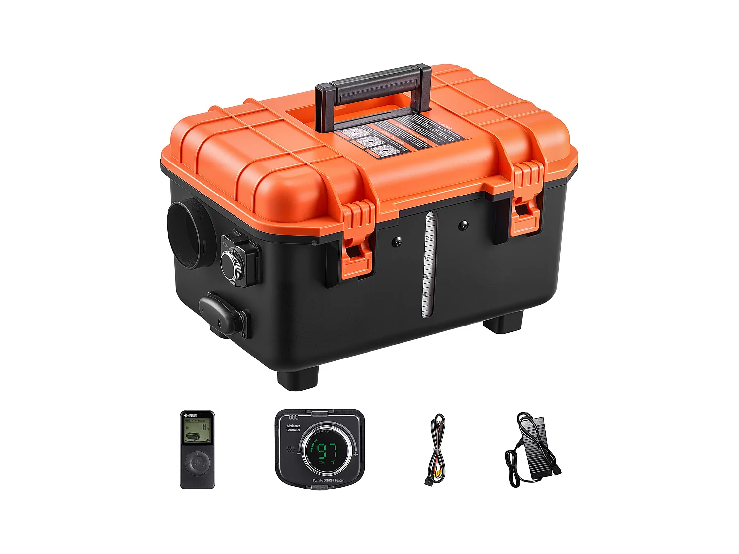 Dieselverwarmer SucceBuy 8 kW DC 12 V/24 V, Diesel Luchtverwarmer voor Stook, All-in-One Draagbaar, met Afstandsbediening en LCD-scherm, Tank van 4 L