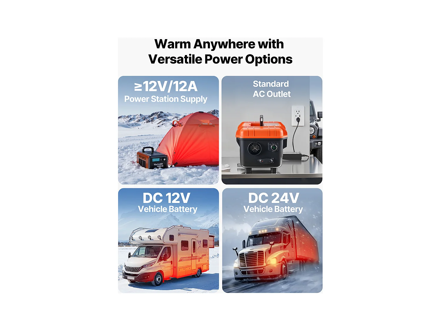 Dieselverwarmer SucceBuy 8 kW DC 12 V/24 V, Diesel Luchtverwarmer voor Stook, All-in-One Draagbaar, met Afstandsbediening en LCD-scherm, Tank van 4 L