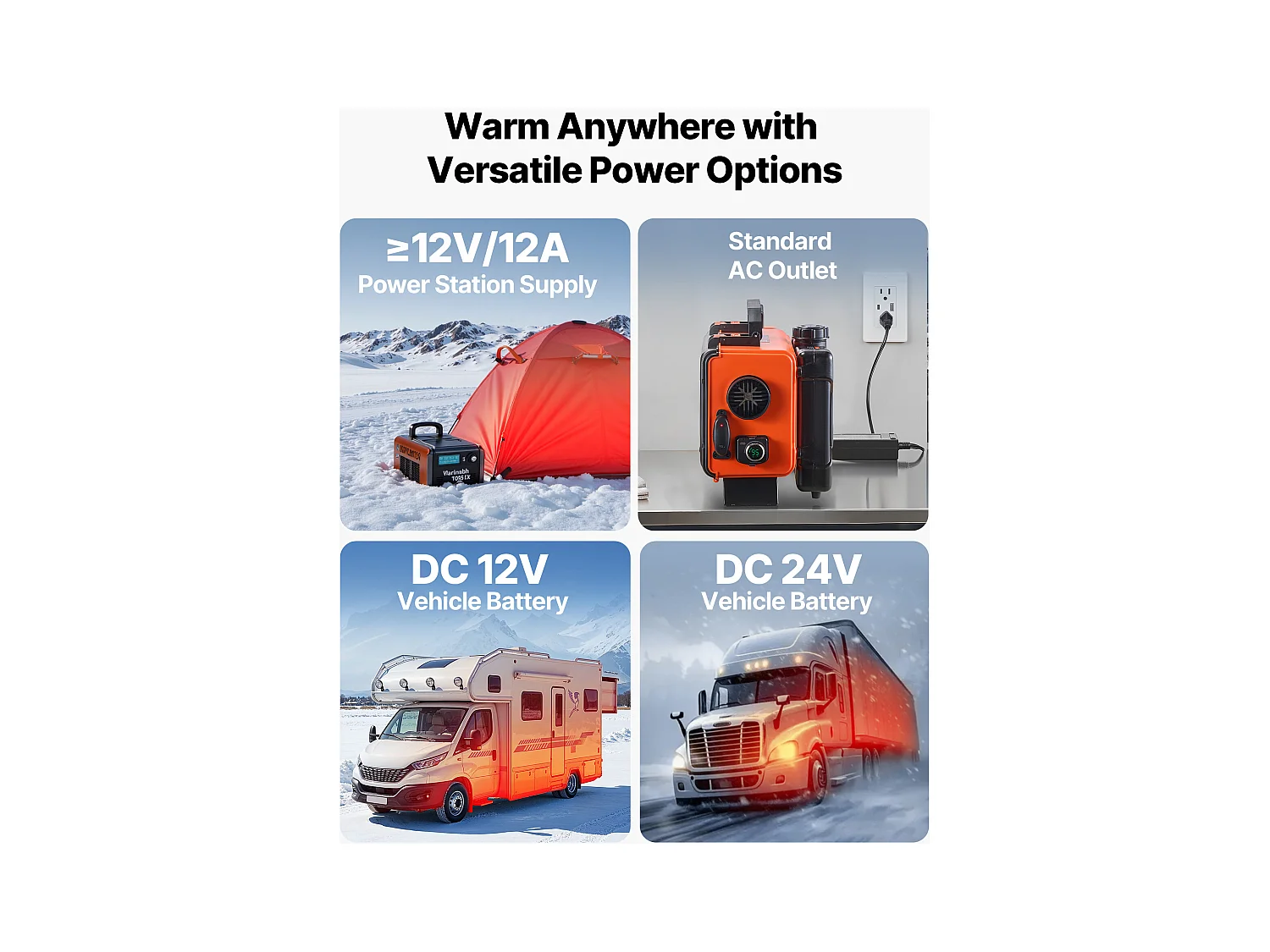 Dieselverwarmer SucceBuy 8 kW DC 12 V/24 V, Diesel Luchtverwarmer voor Stook, All-in-One Draagbaar, met Afstandsbediening en LCD-scherm