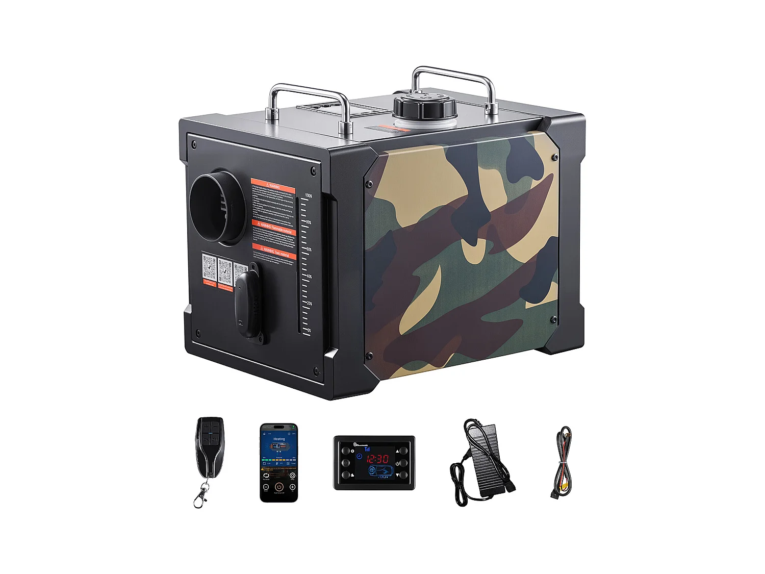 Dieselheizung SucceBuy 8 kW DC 12 V/24 V, Diesel-Luftheizung All-in-One Tragbar, mit Bluetooth-App-Steuerung, für LKW Wohnmobil