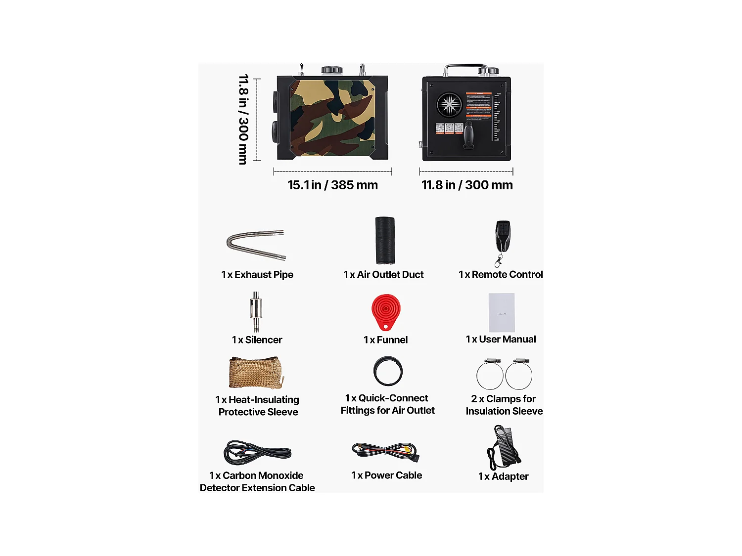 Dieselheizung SucceBuy 8 kW DC 12 V/24 V, Diesel-Luftheizung All-in-One Tragbar, mit Bluetooth-App-Steuerung, für LKW Wohnmobil