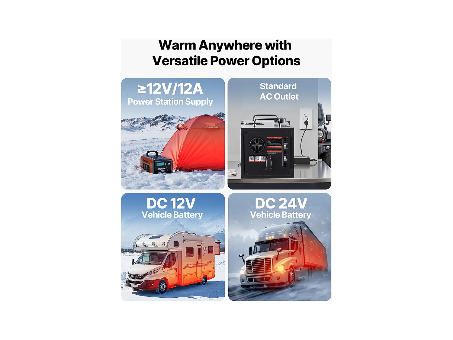 Dieselheizung SucceBuy 8 kW DC 12 V/24 V, Diesel-Luftheizung All-in-One Tragbar, mit Bluetooth-App-Steuerung, für LKW Wohnmobil