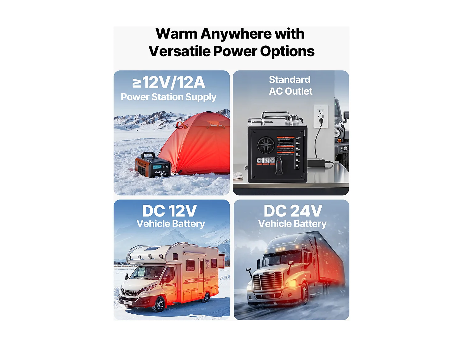 Dieselverwarmer SucceBuy 8 kW DC 12 V/24 V, Diesel Luchtverwarmer All-in-One Draagbaar, met Bluetooth App Besturing, voor Truck Camper