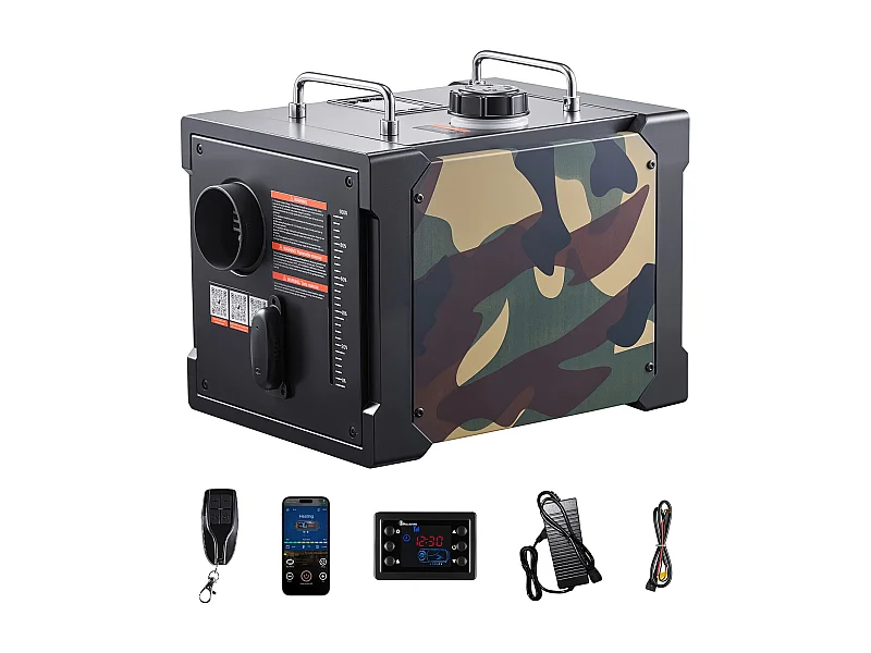 Grzejnik Diesla SucceBuy 8 kW DC 12 V/24 V, Grzejnik Powietrza Diesla All-in-One Przenośny, z Sterowaniem przez Aplikację Bluetooth, dla Ciężarówki Kampera