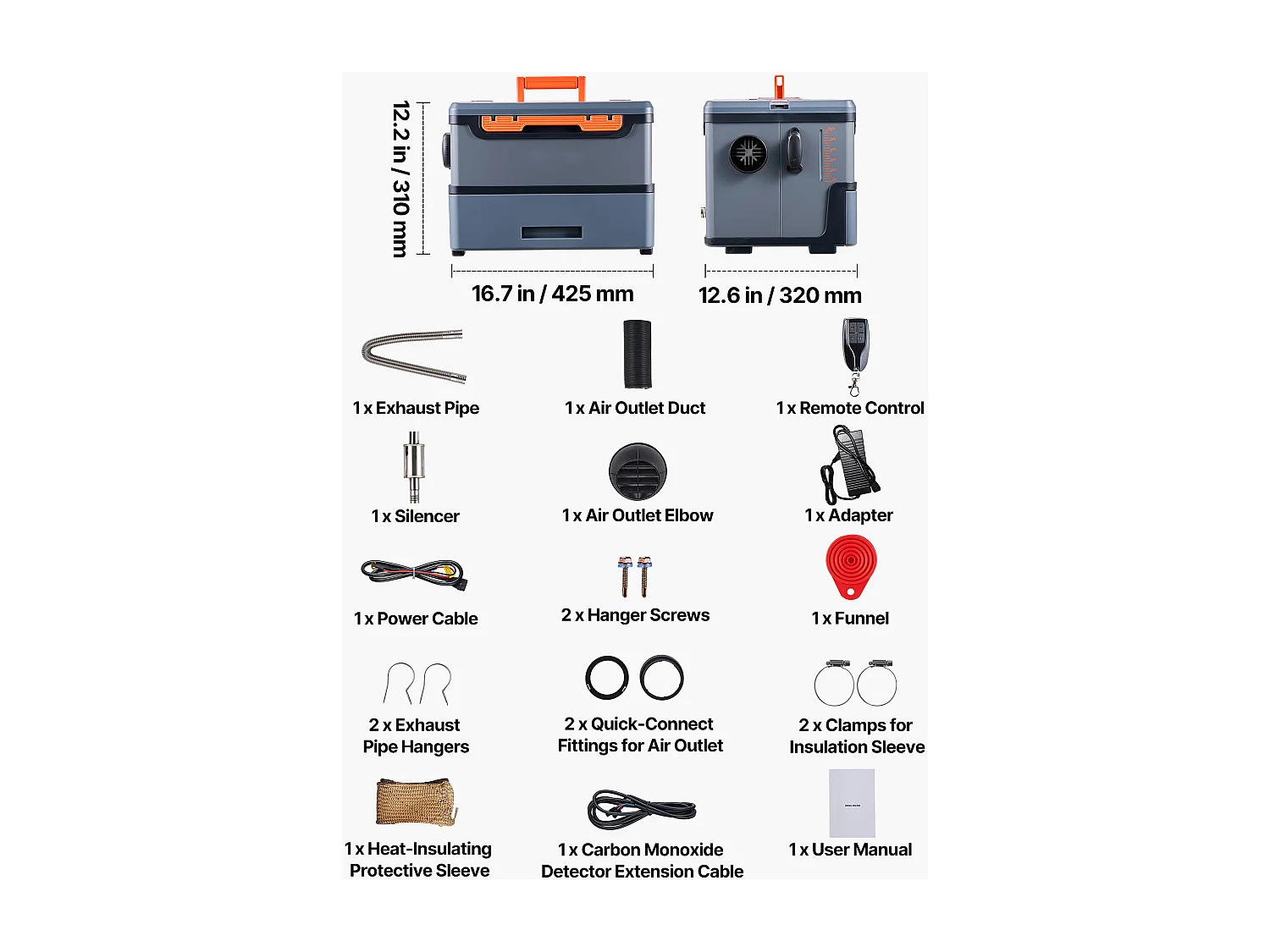 Dieselverwarmer SucceBuy 8 kW DC 12 V/24 V, Diesel Luchtverwarmer voor Stook, Draagbaar, met Bluetooth App Besturing, voor Truck