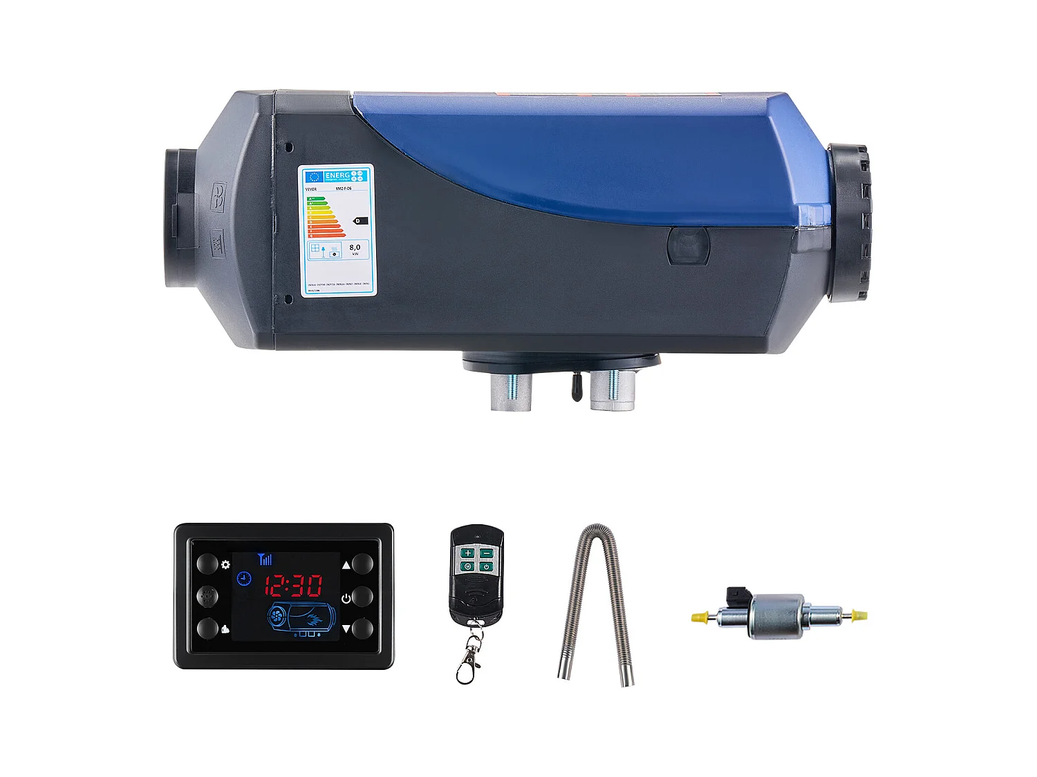 Calentador Diésel SucceBuy 8 kW DC 12 V/24 V, Calentador de Aire Diésel Portátil para Estacionamiento, con Mando a Distancia y Pantalla LCD