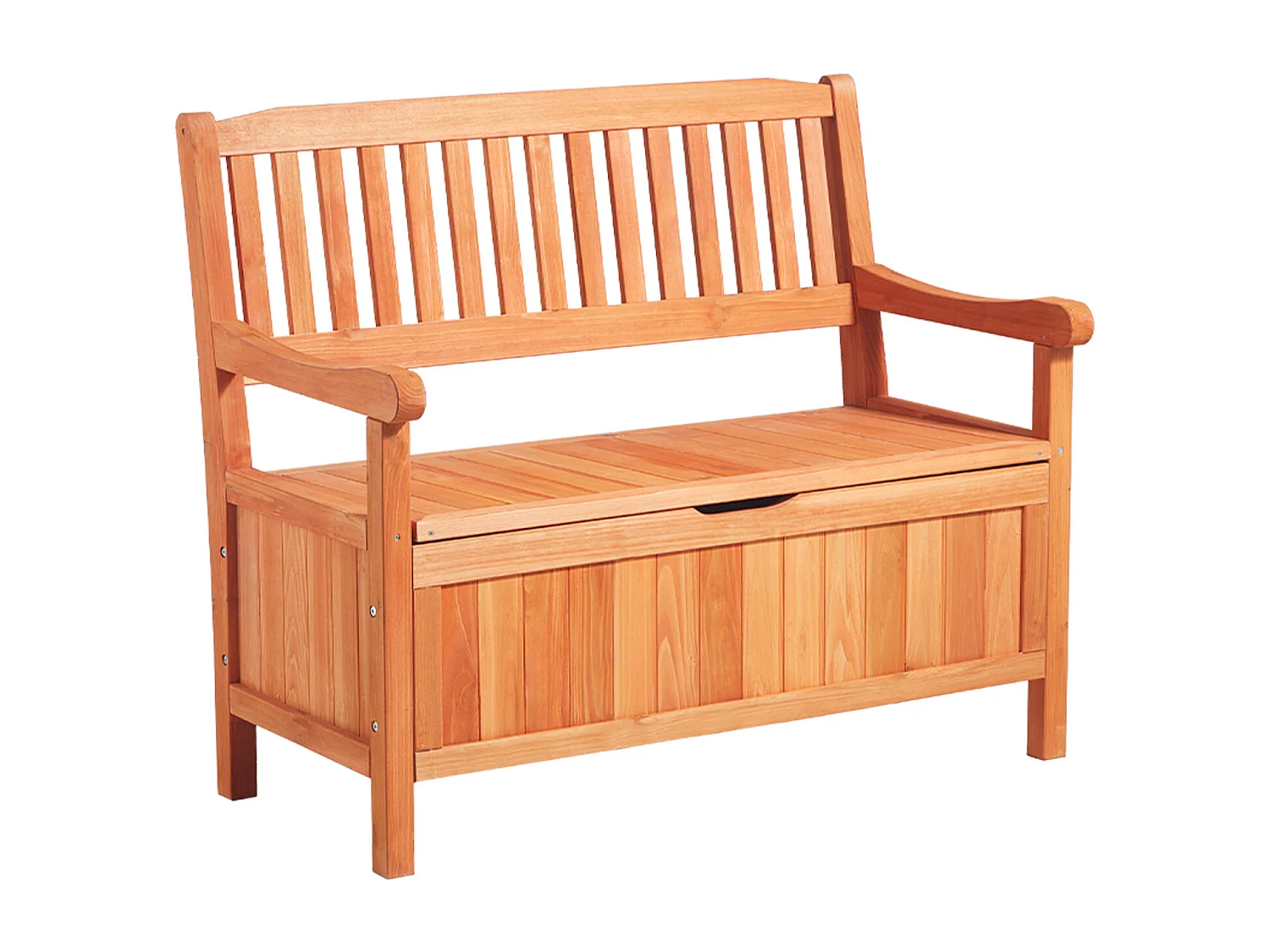 Banc de Rangement SucceBuy Extérieur en Bois Coffre de Jardin 125 L Banc de Terrasse 2 en 1 avec Poignée Latérale, Capacité de Charge 319,8 kg