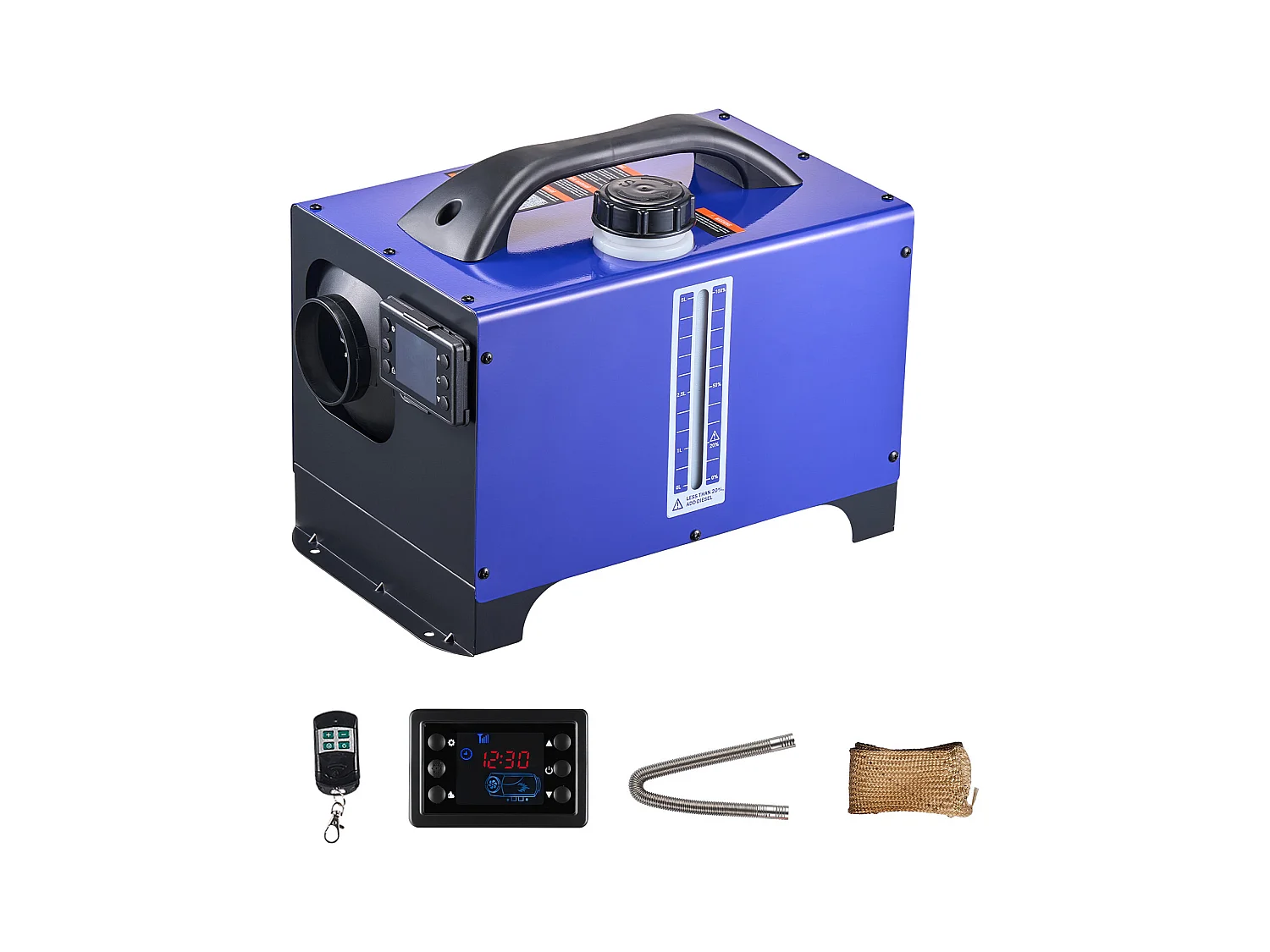 Calentador Diésel SucceBuy 8 kW DC 12 V/24 V, Calentador de Aire Diésel para Estacionamiento, Portátil Todo-en-Uno, con Mando a Distancia y Pantalla LCD, Azul