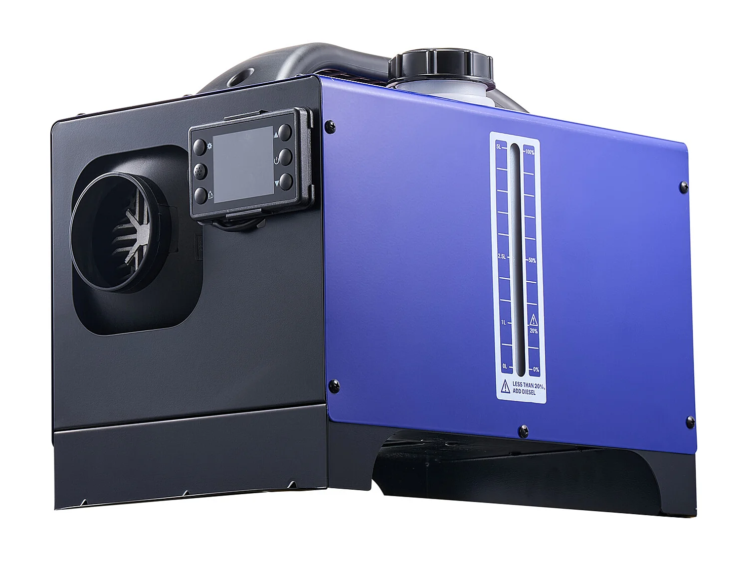 Chauffage Diesel SucceBuy 8 kW DC 12 V/24 V, Réchauffeur d'Air Diesel pour Stationnement, Portable Tout-en-Un, avec Télécommande et Écran LCD, Bleu