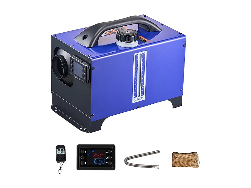 Dieselverwarmer SucceBuy 8 kW DC 12 V/24 V, Diesel Luchtverwarmer voor Stook, Draagbaar All-in-One, met Afstandsbediening en LCD-scherm, Blauw