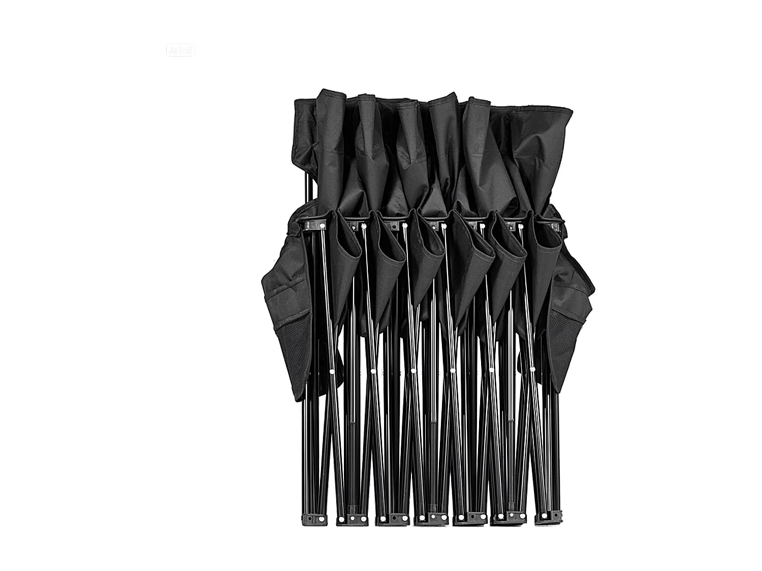 Klapbank SucceBuy, Draagbaar, 6 Zitplaatsen, Opvouwbare Campingbank met Opbergvakken en Draagtas, voor Buitenevenementen, Zwart