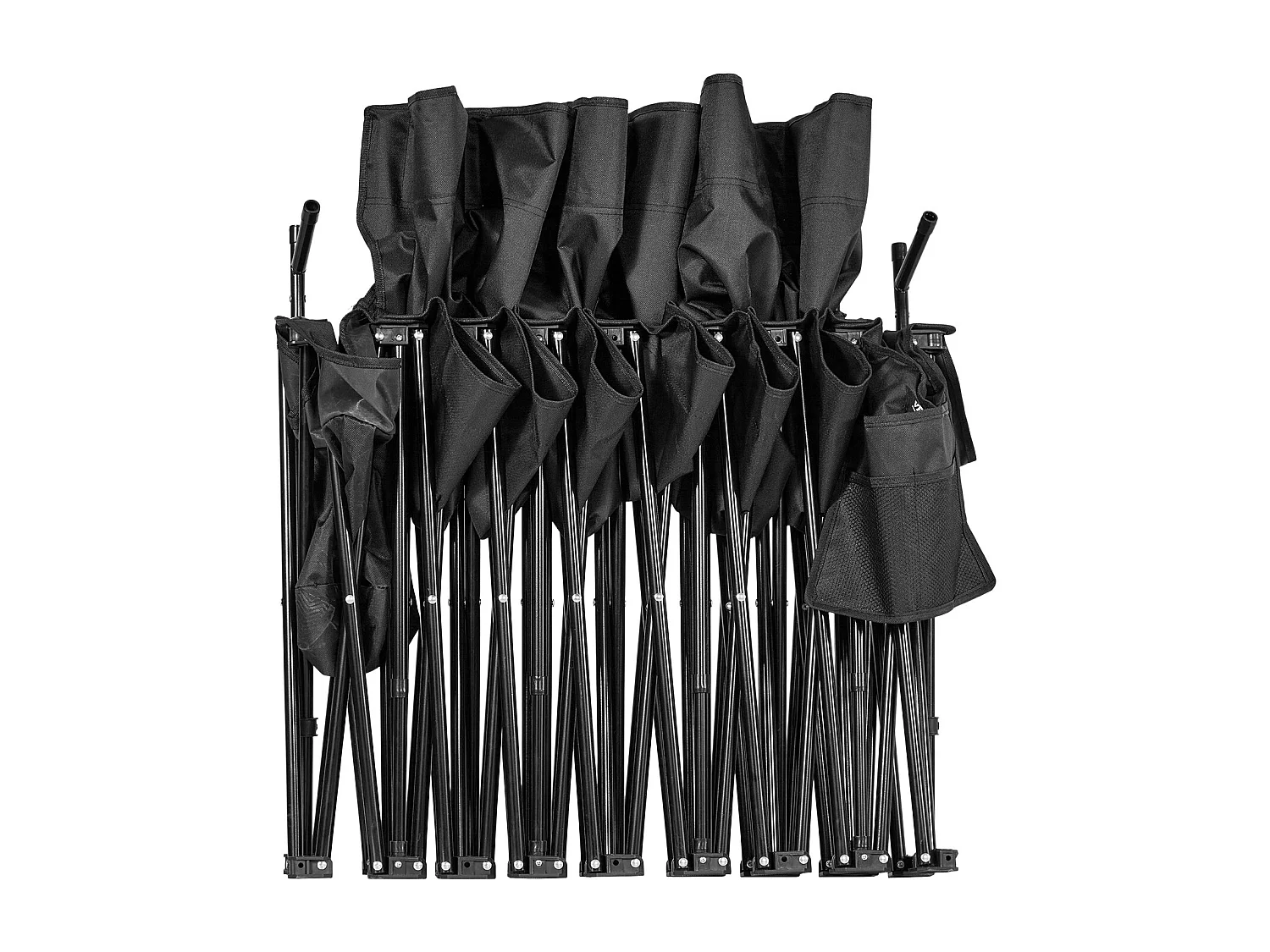 Składana Ławka SucceBuy, Przenośna, 6 Miejsc, Składana Ławka Kempingowa z Kieszeniami do Przechowywania i Torbą Transportową, do Imprez Plenerowych, Czarna