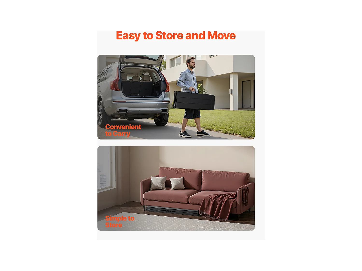 Składana Ławka SucceBuy, Przenośna, Plastikowa, 182,5 Cm, Ławka Kempingowa, z 2 Torbami Transportowymi, do Piłki Nożnej, Kempingu, Ogrodu, Czarna, 2 Sztuki