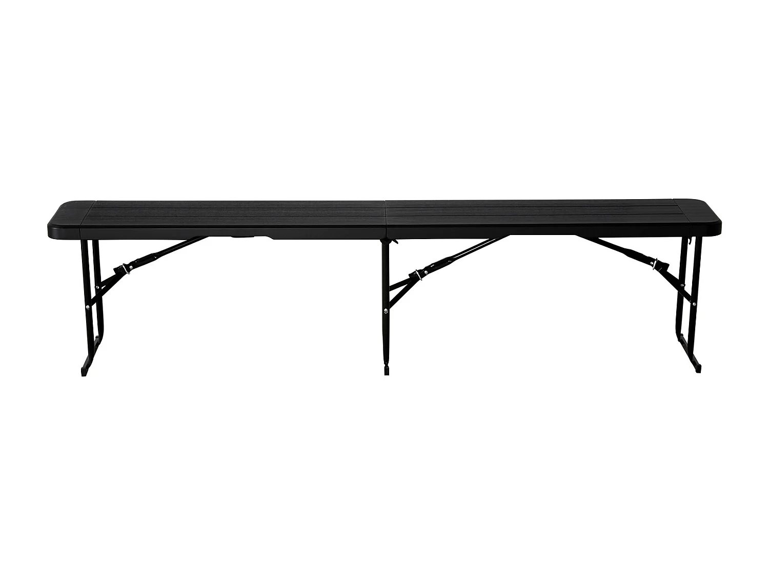 Banc Pliant SucceBuy, Portable en Plastique, 182,5 Cm, Banc de Camping, avec 2 Sacs de Transport, pour Football, Camping, Jardin, Noir, 2 Pièces