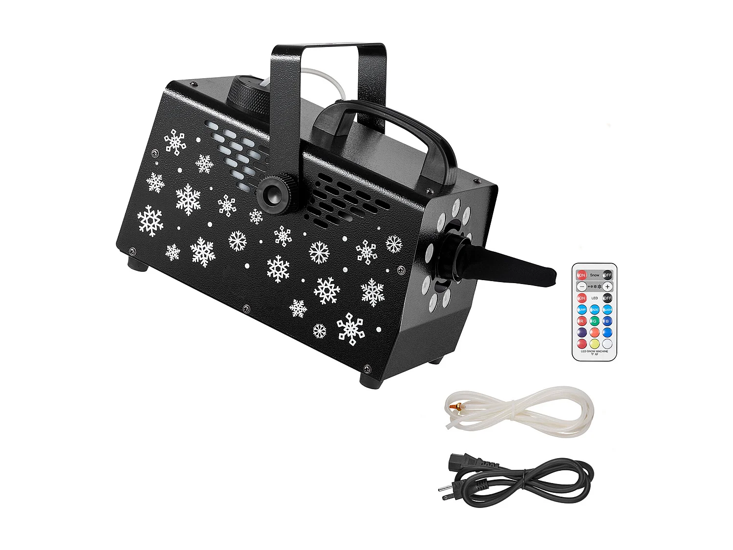 Machine à Neige SucceBuy 900 W, Machine à Flocons de Neige Artificielle Portative Suspendue, avec Lumière Ambiante, Télécommande sans Fil, Réservoir 1 L