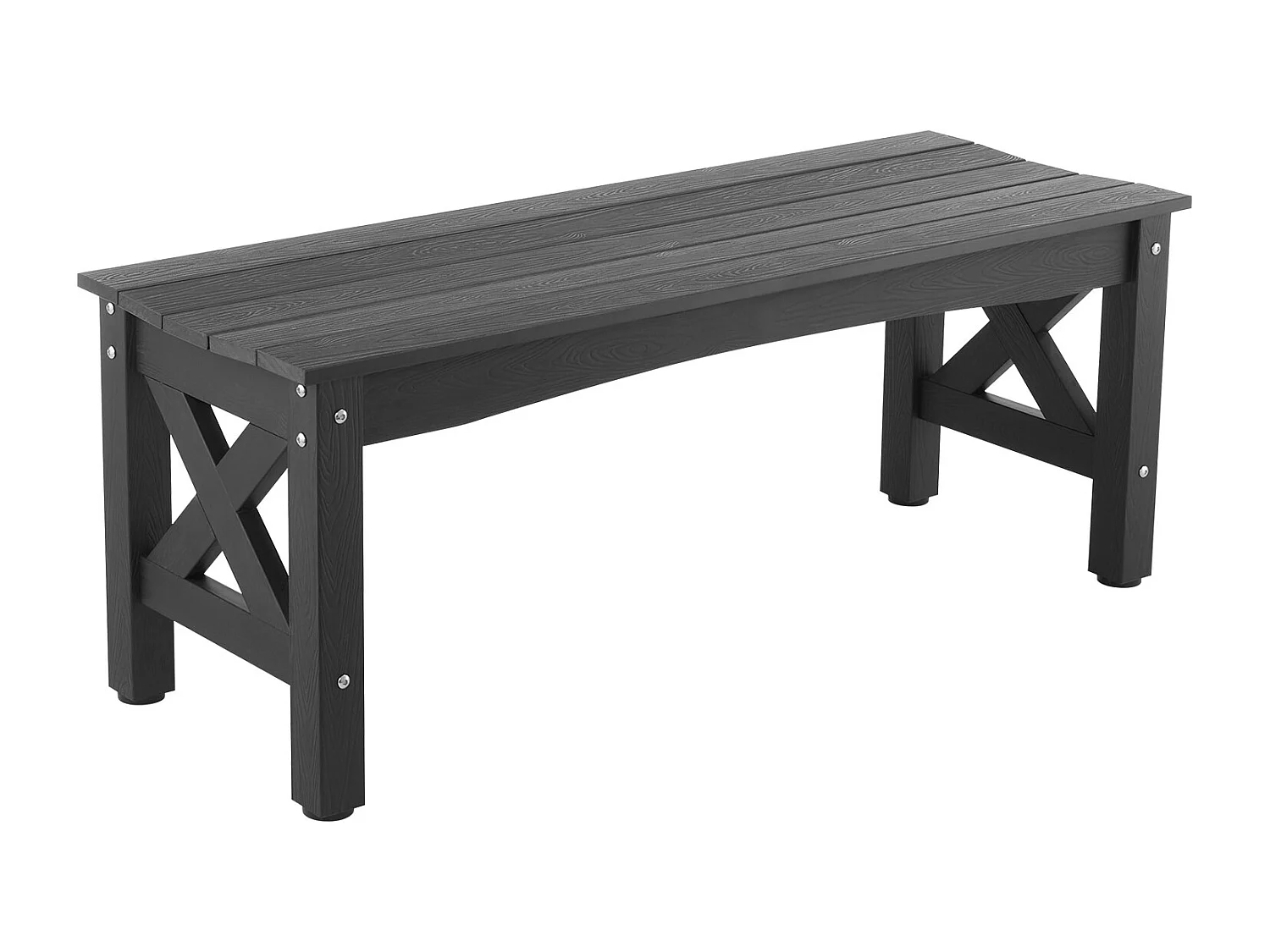 Banc de Jardin SucceBuy, 113 cm, Banquette d'Extérieur en Plastique, Capacité de Charge de 272 kg, Résistant aux Intempéries avec Pieds Épais