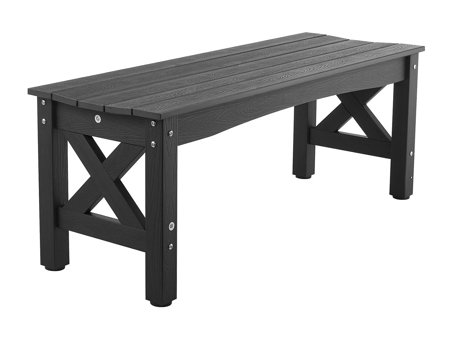 Banc de Jardin SucceBuy, 113 cm, Banquette d'Extérieur en Plastique, Capacité de Charge de 272 kg, Résistant aux Intempéries avec Pieds Épais