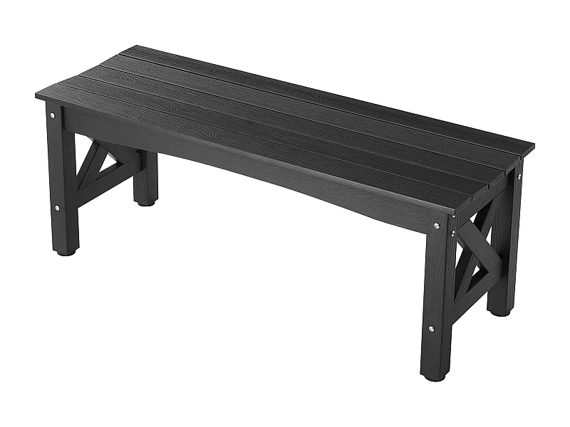 Banc de Jardin SucceBuy, 113 cm, Banquette d'Extérieur en Plastique, Capacité de Charge de 272 kg, Résistant aux Intempéries avec Pieds Épais