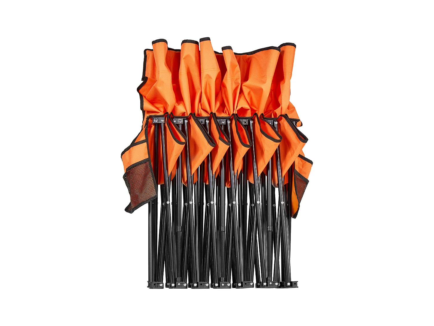 Klapbank SucceBuy, Draagbaar, 6 Zitplaatsen, Opvouwbare Campingbank met Opbergvakken en Draagtas, voor Buitenevenementen, Oranje