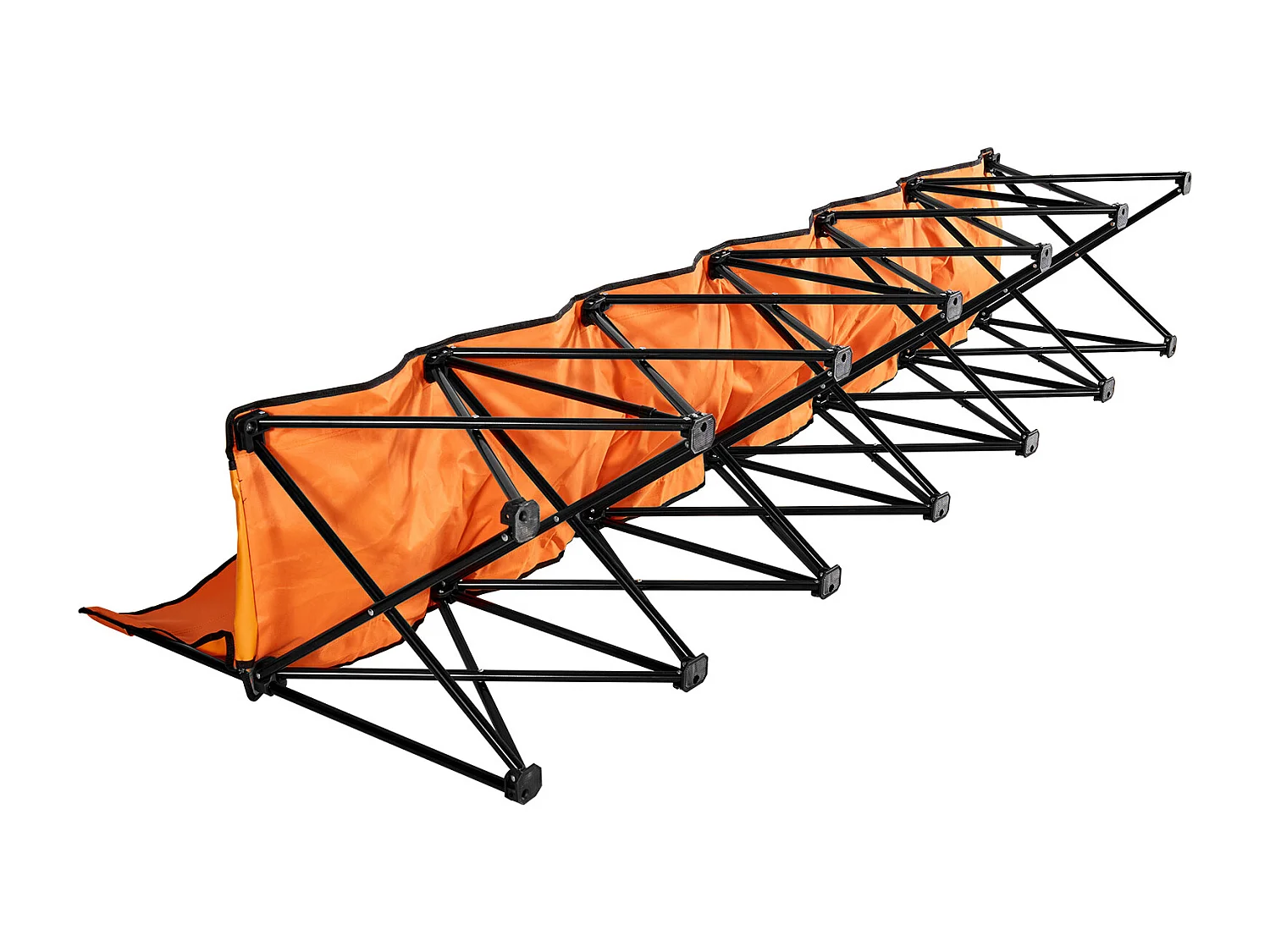 Banco Dobrável SucceBuy, Portátil com 6 Lugares, Banco de Campismo Dobrável com Bolsos de Arrumação e Saco de Transporte, para Eventos ao Ar Livre, Laranja