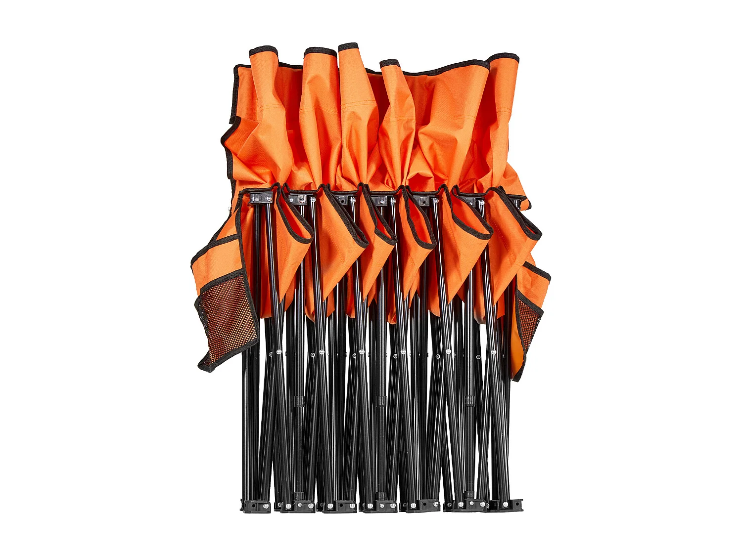 Banco Dobrável SucceBuy, Portátil com 6 Lugares, Banco de Campismo Dobrável com Bolsos de Arrumação e Saco de Transporte, para Eventos ao Ar Livre, Laranja