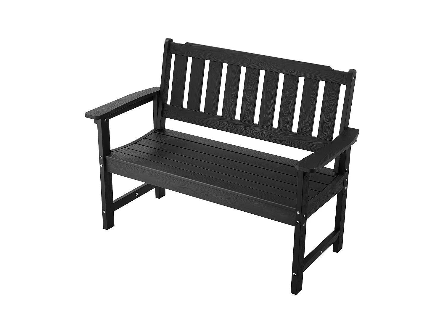 Banc de Jardin SucceBuy, 128 cm, Banquette d'Extérieur avec Capacité de Charge de 363 kg, Résistant aux Intempéries avec Dossier et Accoudoirs Larges