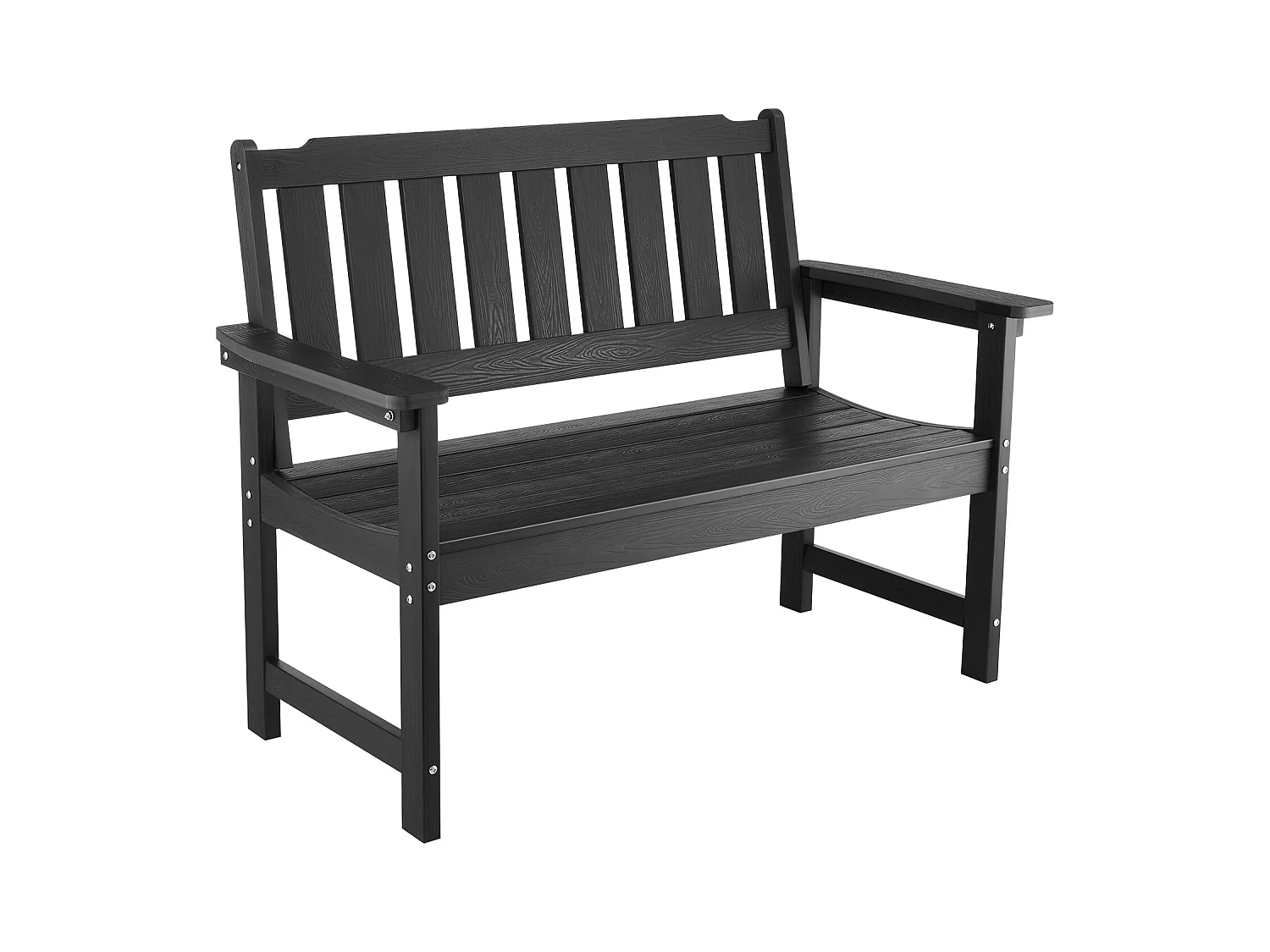Banc de Jardin SucceBuy, 128 cm, Banquette d'Extérieur avec Capacité de Charge de 363 kg, Résistant aux Intempéries avec Dossier et Accoudoirs Larges