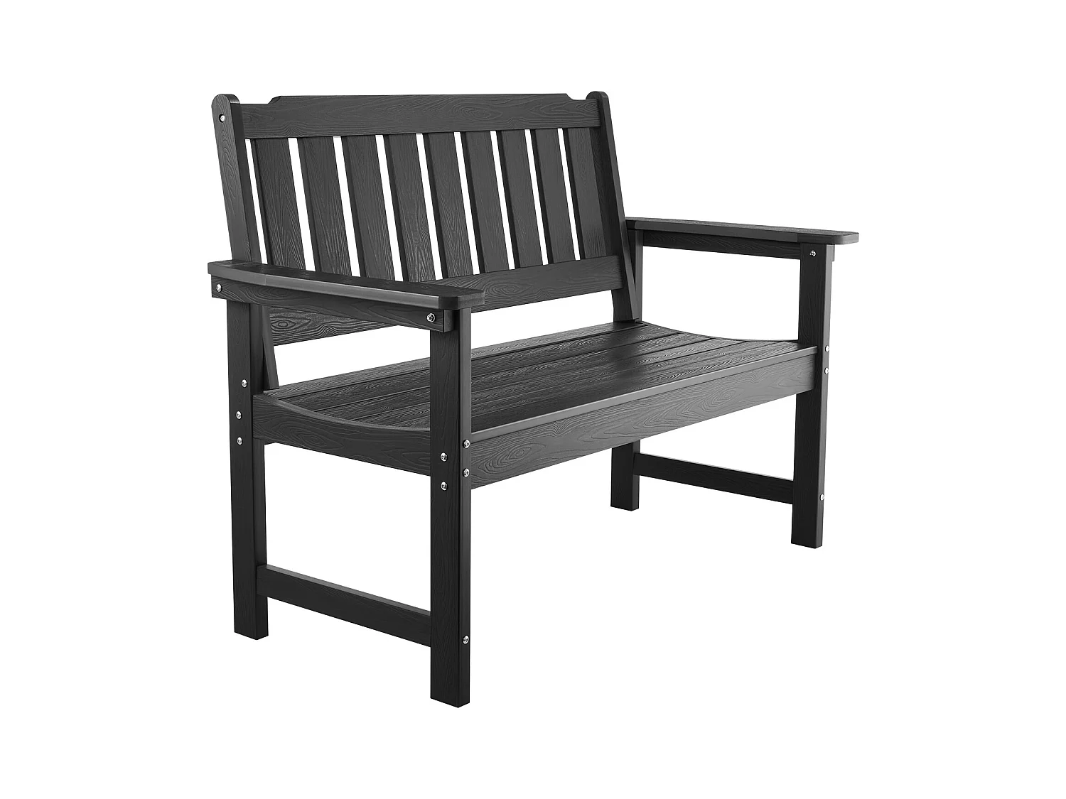 Banc de Jardin SucceBuy, 128 cm, Banquette d'Extérieur avec Capacité de Charge de 363 kg, Résistant aux Intempéries avec Dossier et Accoudoirs Larges