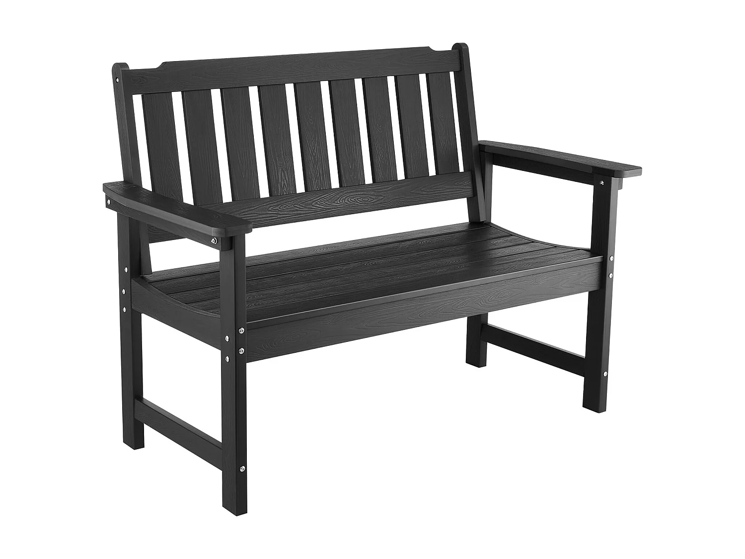 Banc de Jardin SucceBuy, 128 cm, Banquette d'Extérieur avec Capacité de Charge de 363 kg, Résistant aux Intempéries avec Dossier et Accoudoirs Larges