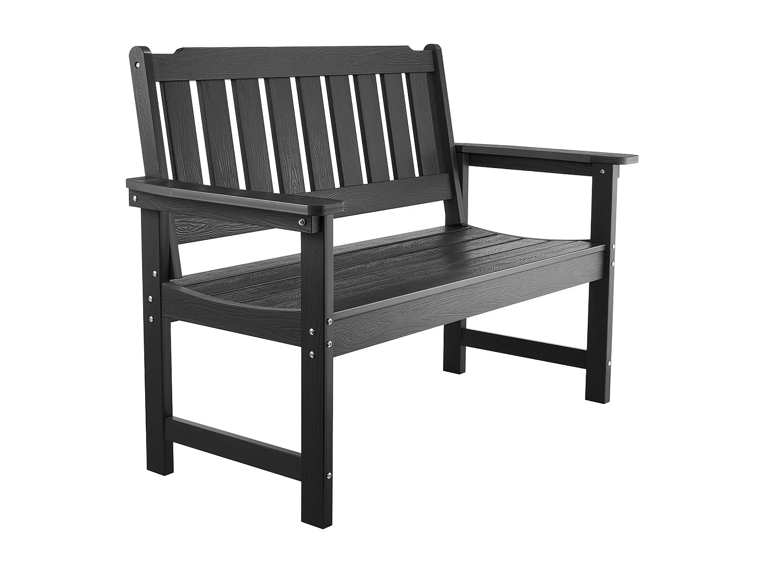 Banc de Jardin SucceBuy, 128 cm, Banquette d'Extérieur avec Capacité de Charge de 363 kg, Résistant aux Intempéries avec Dossier et Accoudoirs Larges