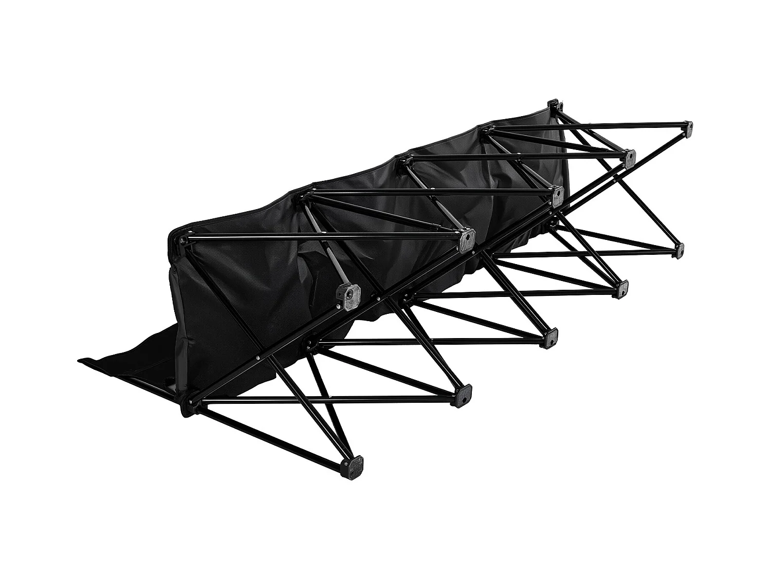 Składana Ławka SucceBuy, Przenośna, 4-osobowa, Składana Ławka Kempingowa z Kieszeniami do Przechowywania i Torbą Transportową, do Imprez Plenerowych, Czarna