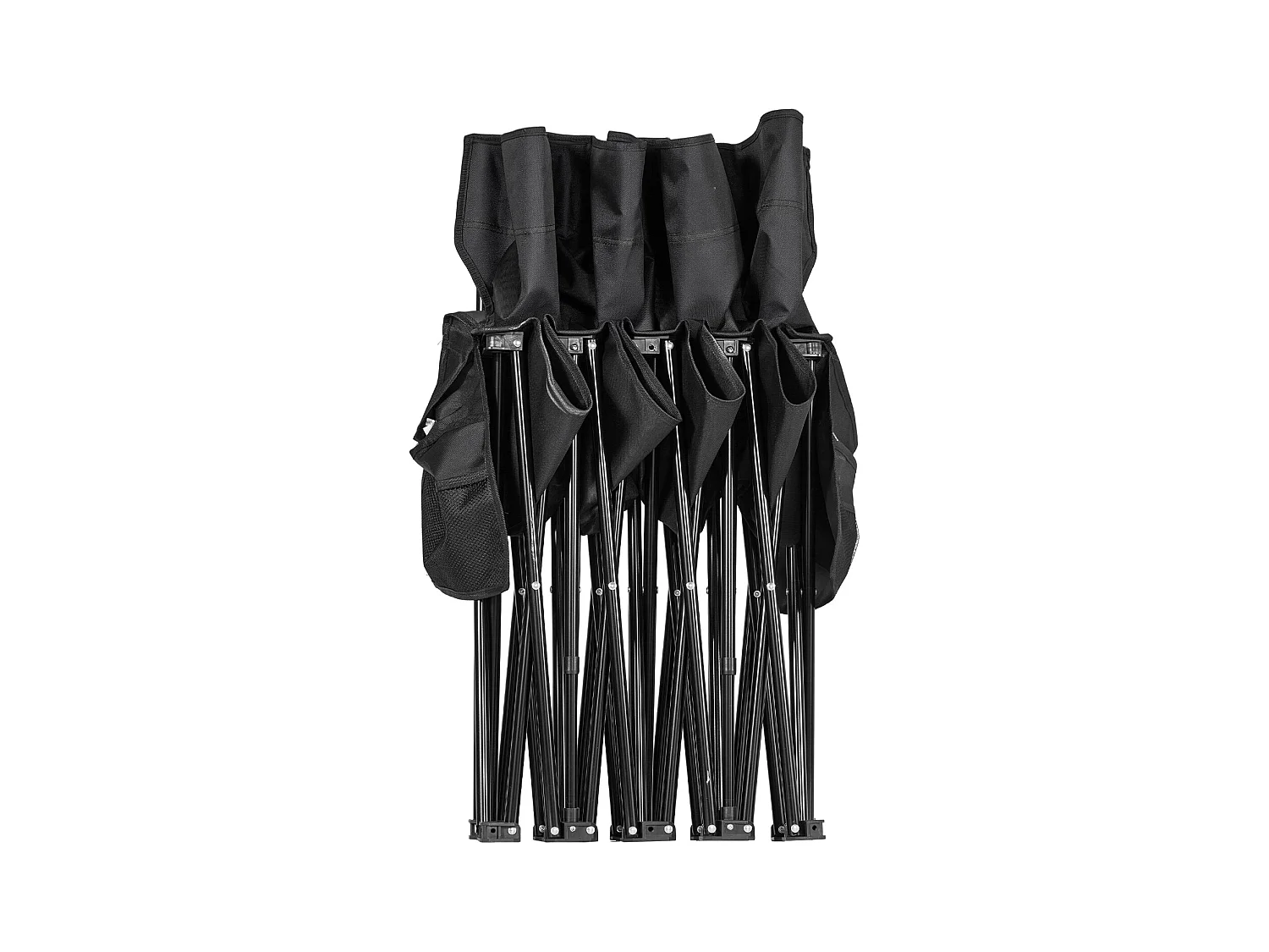 Składana Ławka SucceBuy, Przenośna, 4-osobowa, Składana Ławka Kempingowa z Kieszeniami do Przechowywania i Torbą Transportową, do Imprez Plenerowych, Czarna