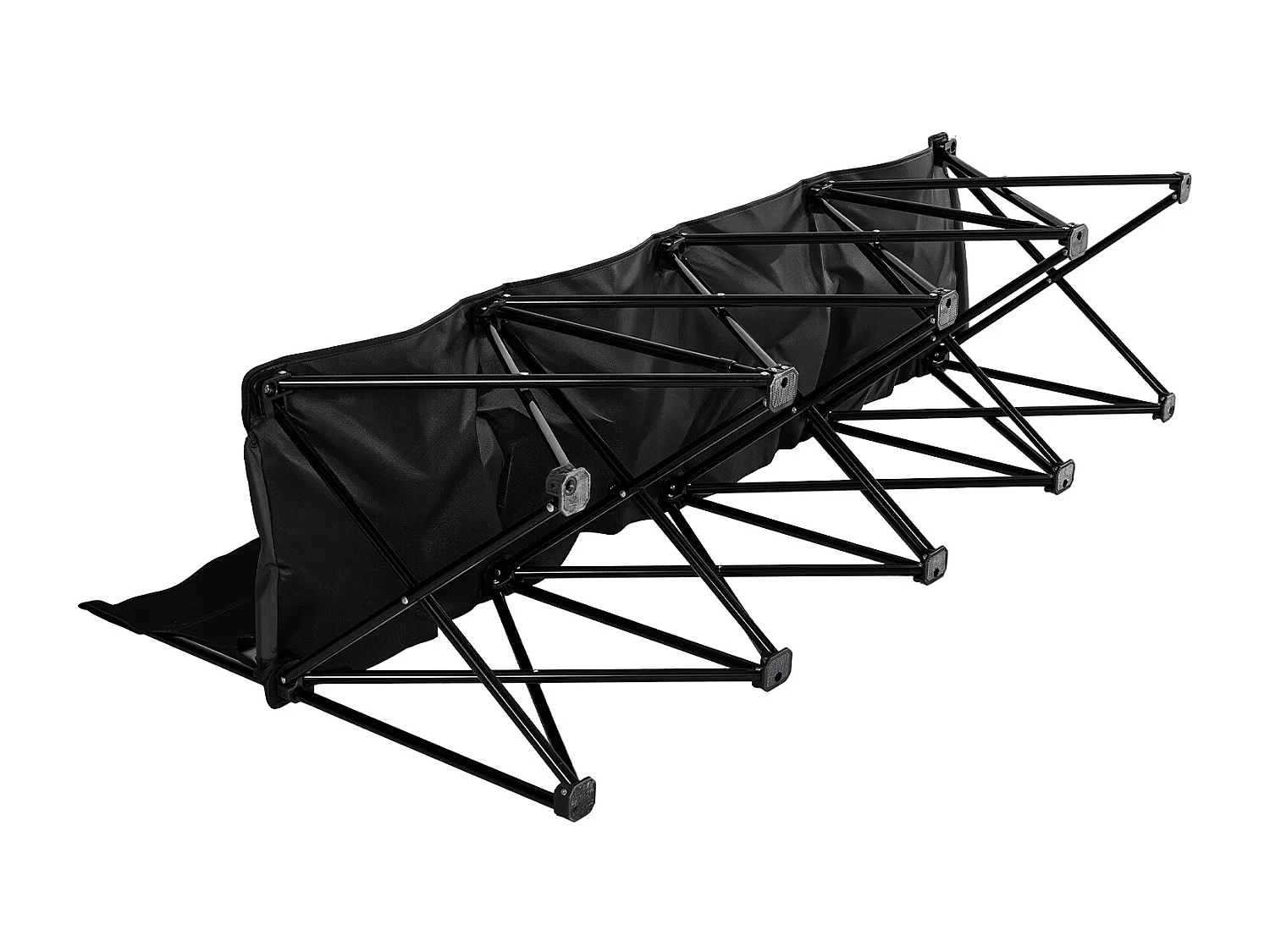 Banc Pliant SucceBuy, Portable à 4 Places, Banc de Camping Pliable avec Poches de Rangement et Sac de Transport, pour Événements en Plein Air, Noir