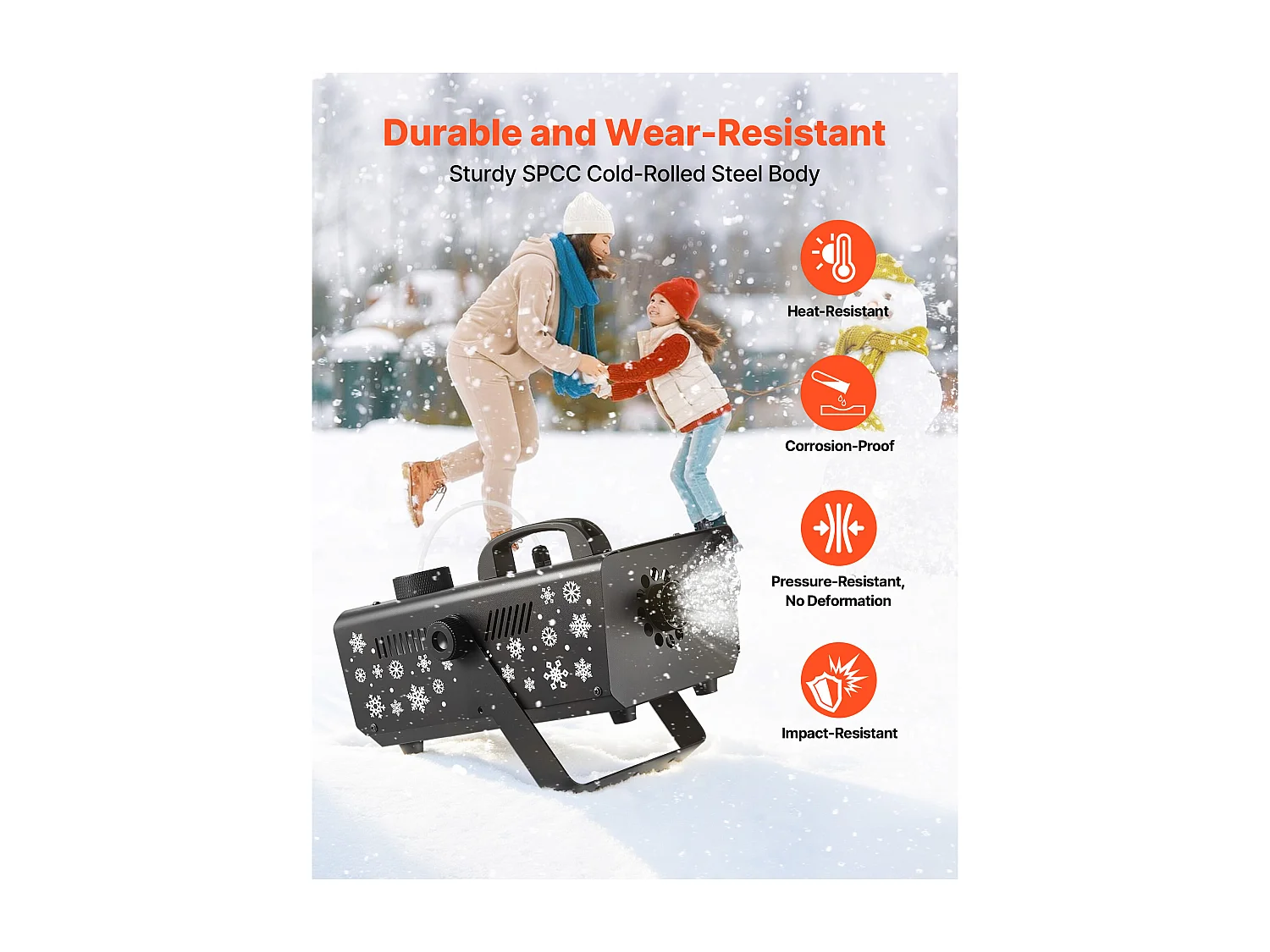 Maszyna do Śniegu SucceBuy, 650 W, Przenośny Wiszący Sztuczny Płatkośnieżarka, z Przenośną Rączką, dla DJ, Imprezy Świąteczne, Efekt Sceniczny