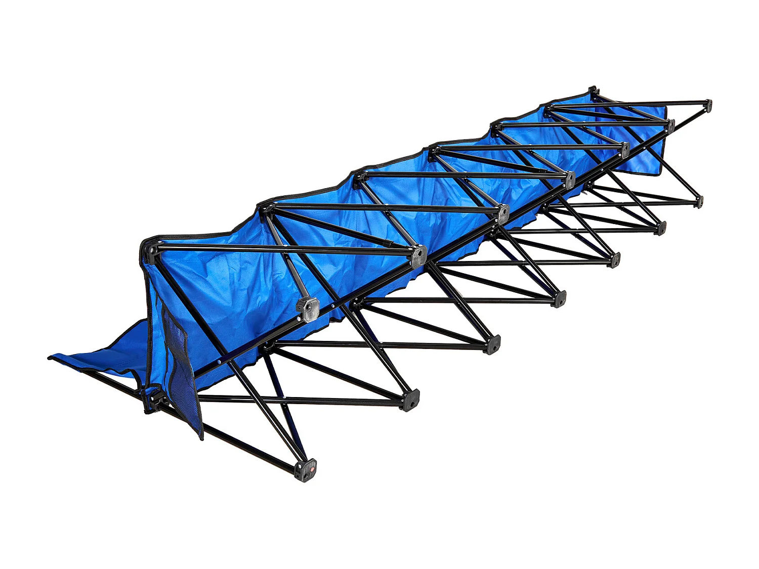 Klapbank SucceBuy, Draagbaar, 6 Zitplaatsen, Opvouwbare Campingbank met Opbergvakken en Draagtas, voor Buitenevenementen, Blauw