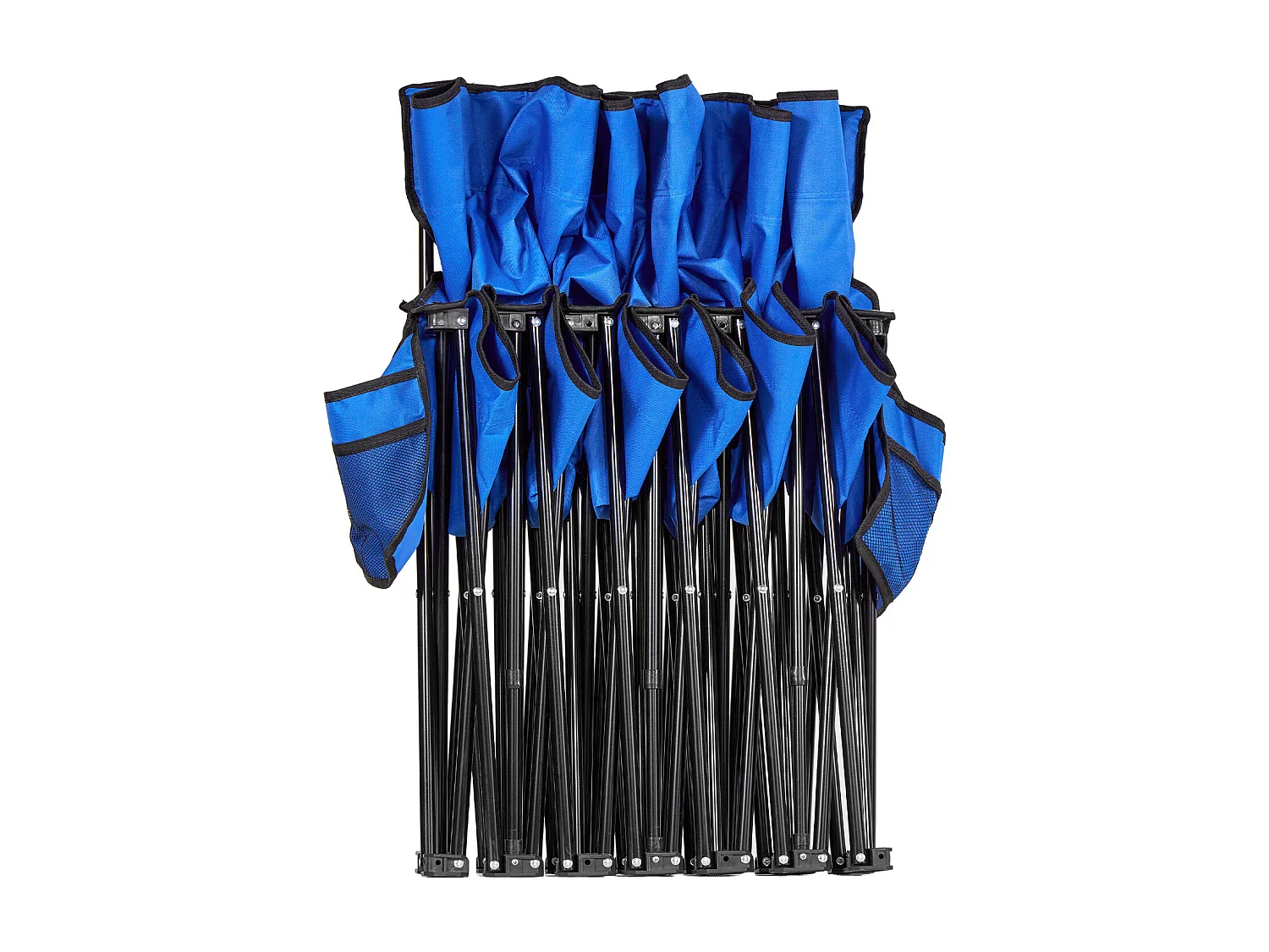 Klapbank SucceBuy, Draagbaar, 6 Zitplaatsen, Opvouwbare Campingbank met Opbergvakken en Draagtas, voor Buitenevenementen, Blauw