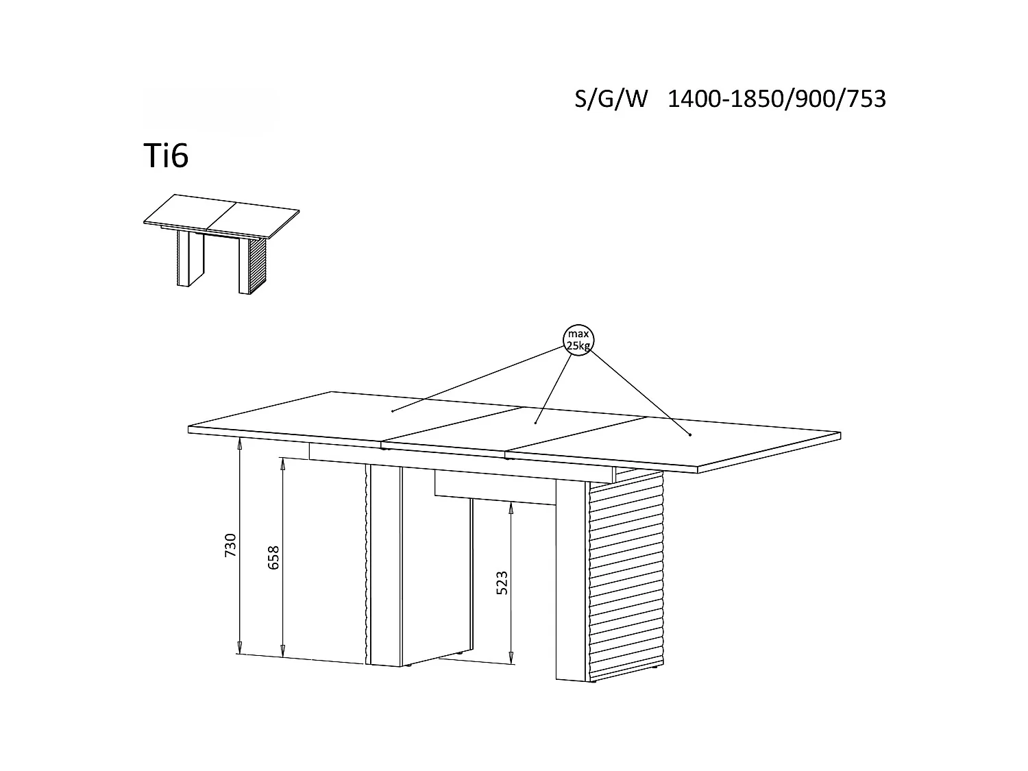 MINIO go for it, Table de salle à manger LITA 6, à rallonges, chêne huilé/cachemire