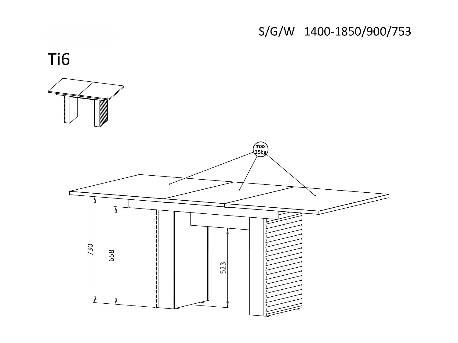 MINIO go for it, Stół do jadalni LITA 6, rozkładany, dąb olejowany/kaszmir