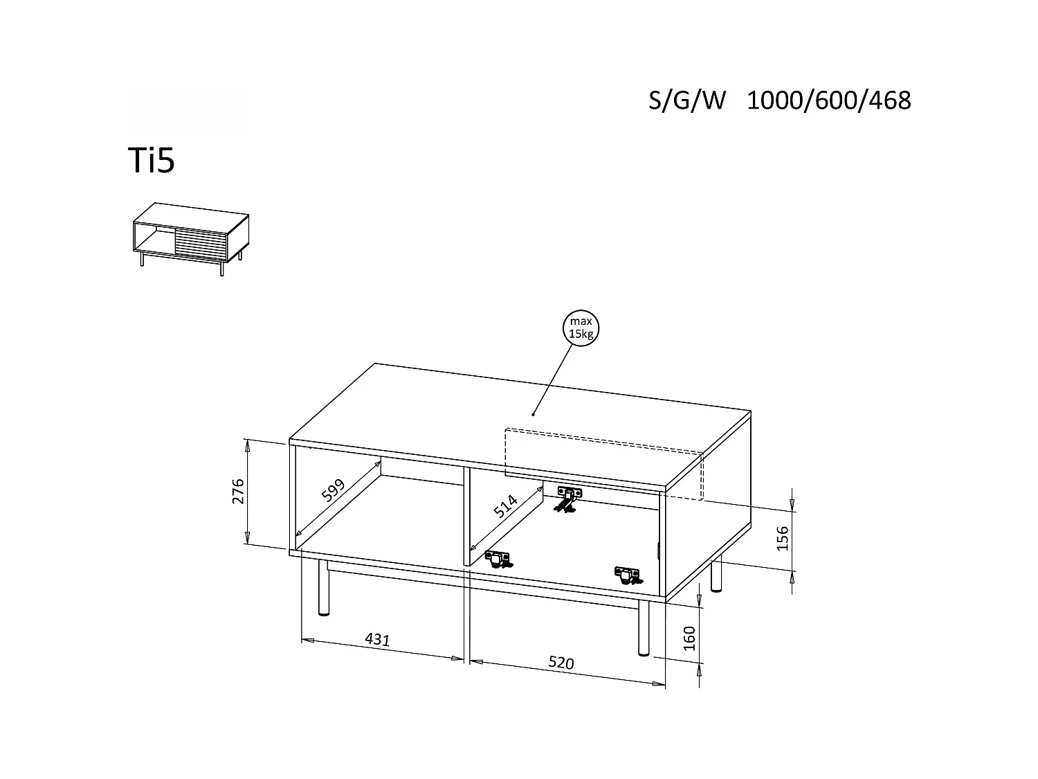 MINIO go for it, Table basse LITA 5, chêne huilé/cachemire