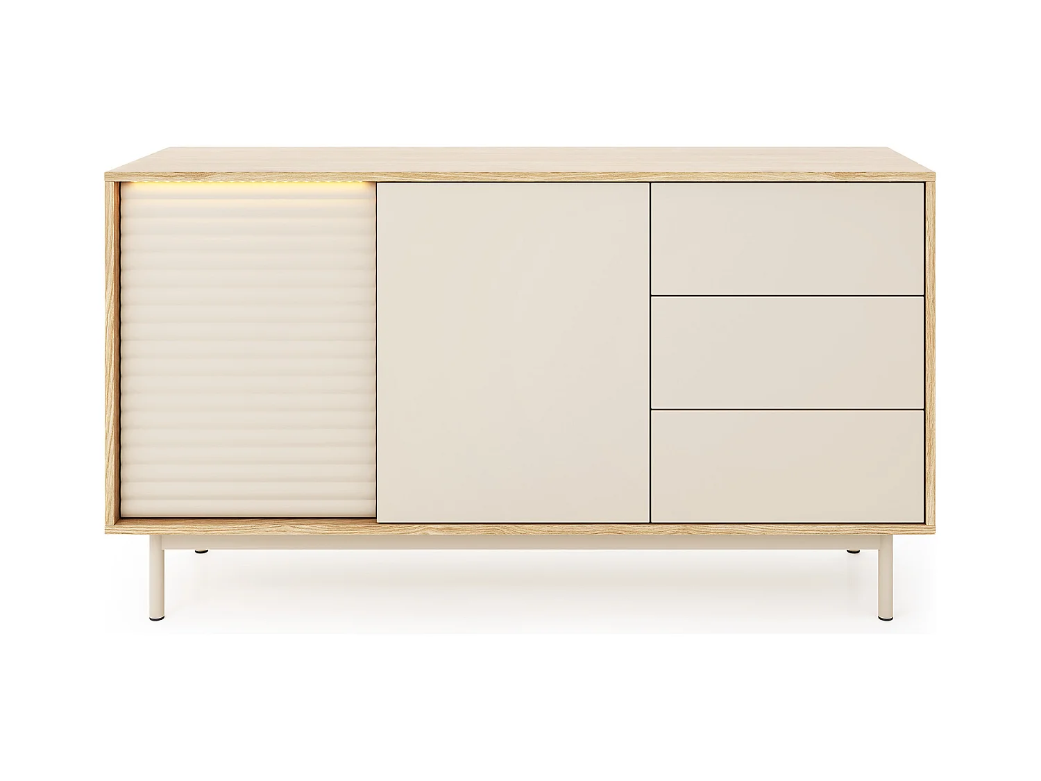 MINIO go for it, commode LITA 3, chêne huilé/cachemire