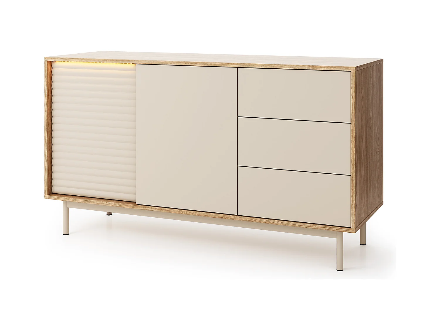 MINIO go for it, commode LITA 3, chêne huilé/cachemire