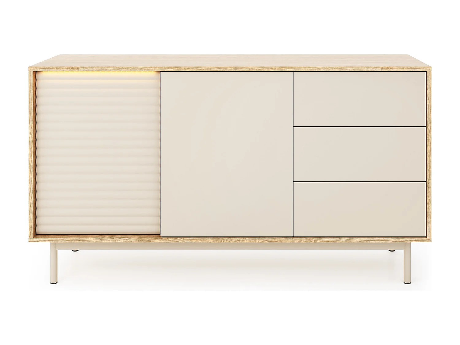 MINIO go for it, commode LITA 3, chêne huilé/cachemire